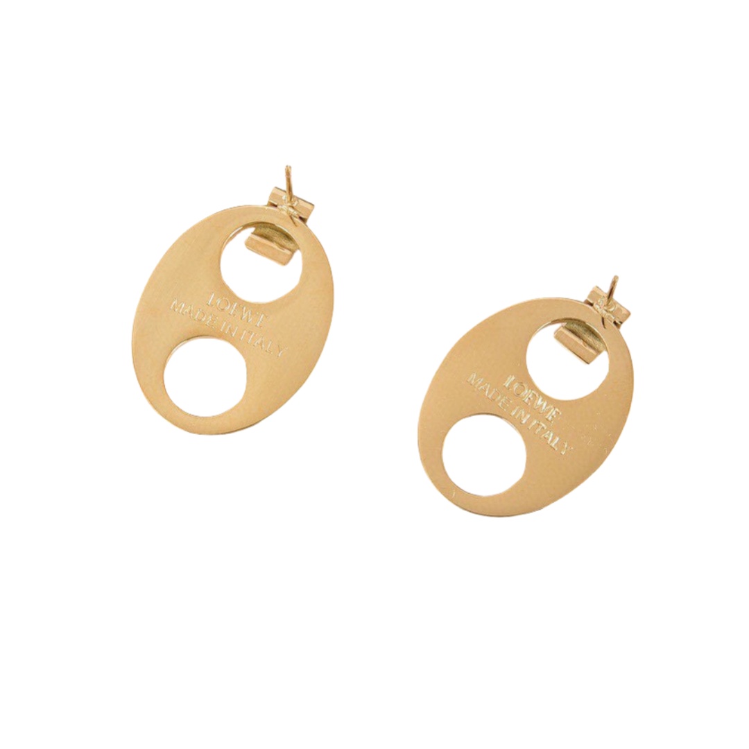 LWE050 Loewi Anagram logo earring gold plated - ccjewelryacc