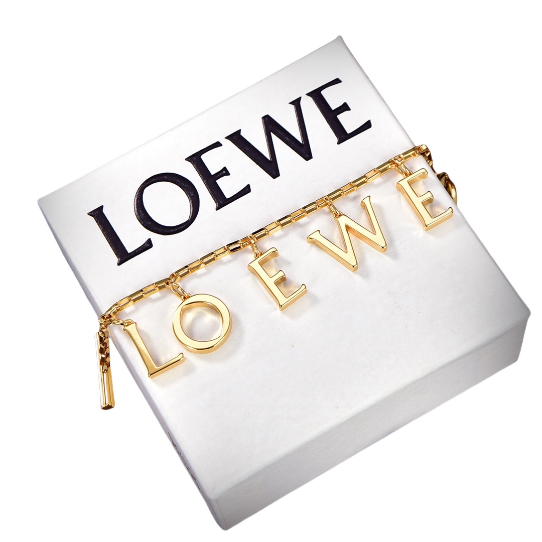 LWS006 Loewi letter charm bracelet chain - ccjewelryacc