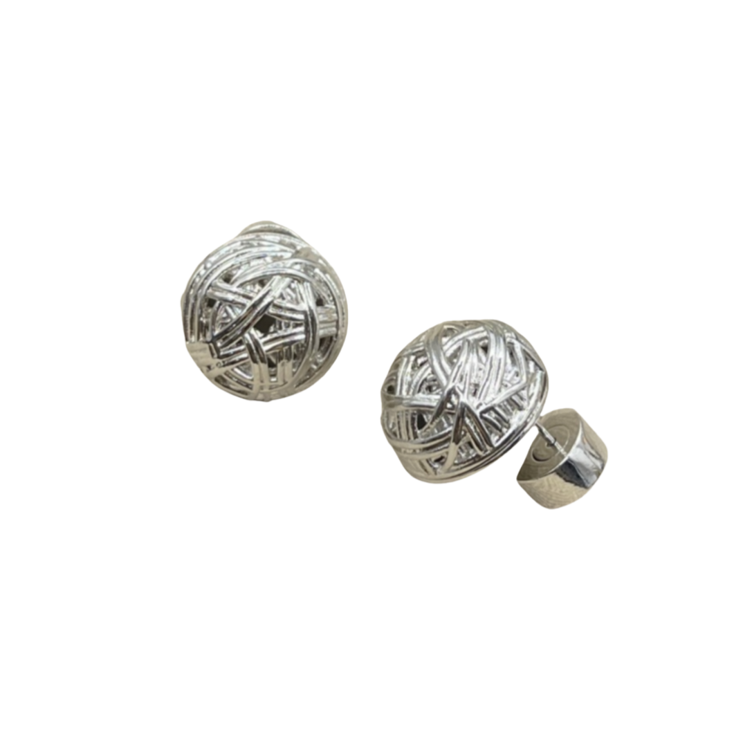 LWE017 Loewi tetherball stud earrings in metal - ccjewelryacc