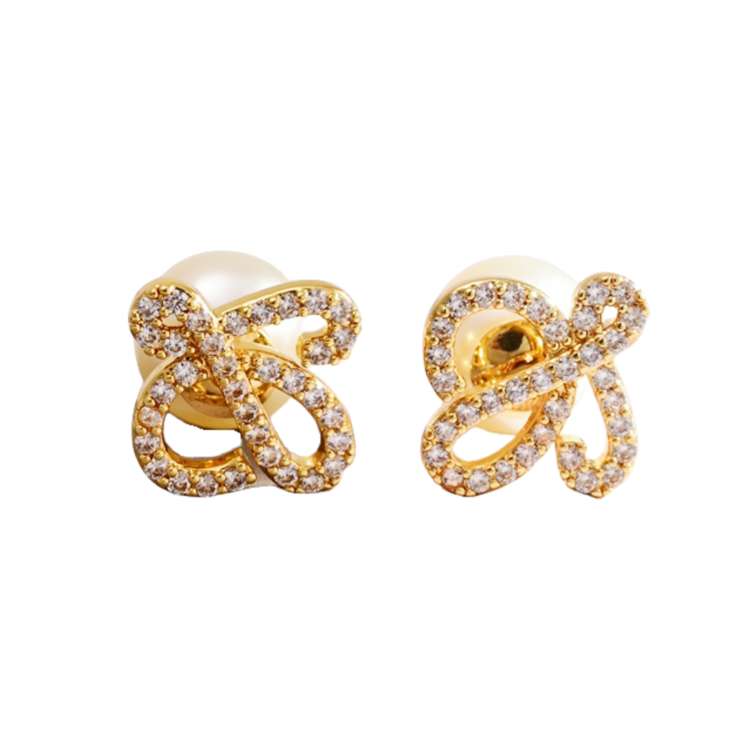 LWE045 Loewi Anagram pearl crystal earring - ccjewelryacc