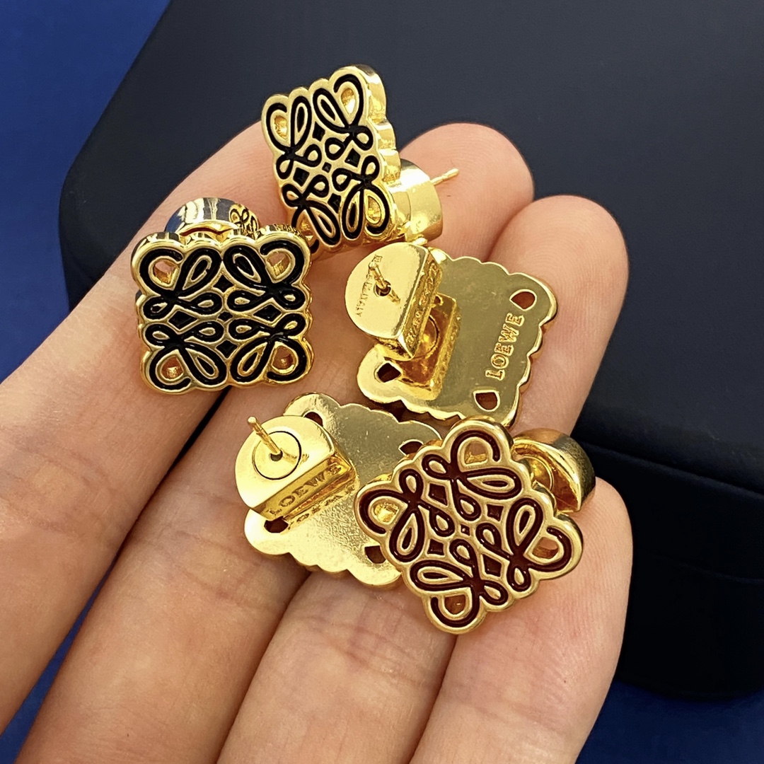 LWE055 Loewi Anagram logo Stud earring - ccjewelryacc