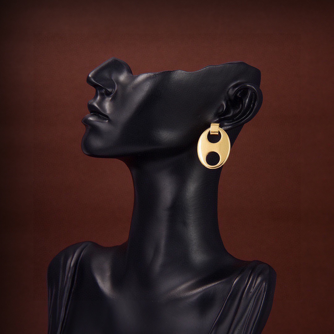 LWE050 Loewi Anagram logo earring gold plated - ccjewelryacc