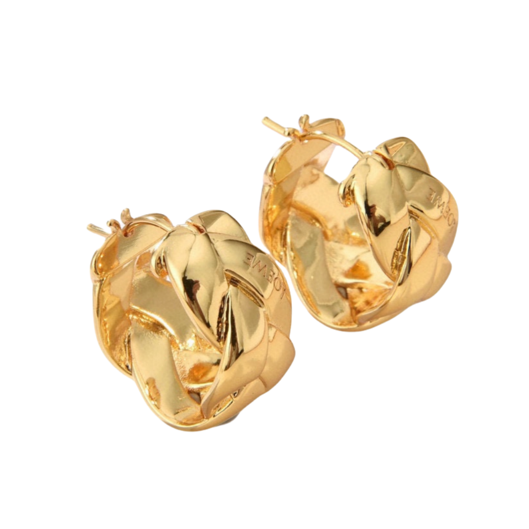 LWE044 Loewi Anagram cross earring in metal - ccjewelryacc