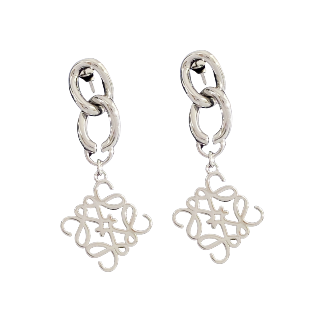 LWE029 LOEWI Anagram gold-plated earrings - ccjewelryacc