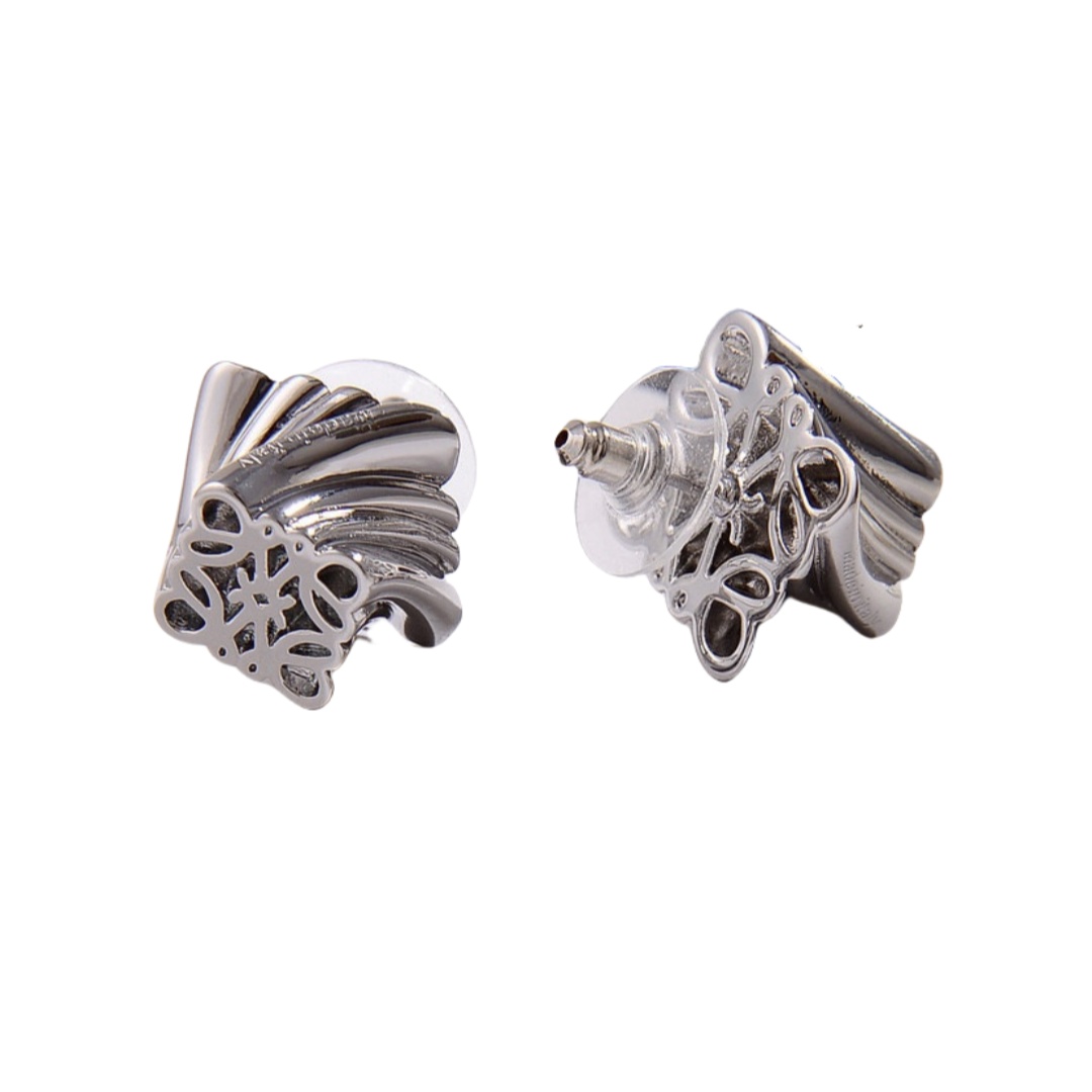LWE014 Loewi Anagram Logo twist stud earrings - ccjewelryacc