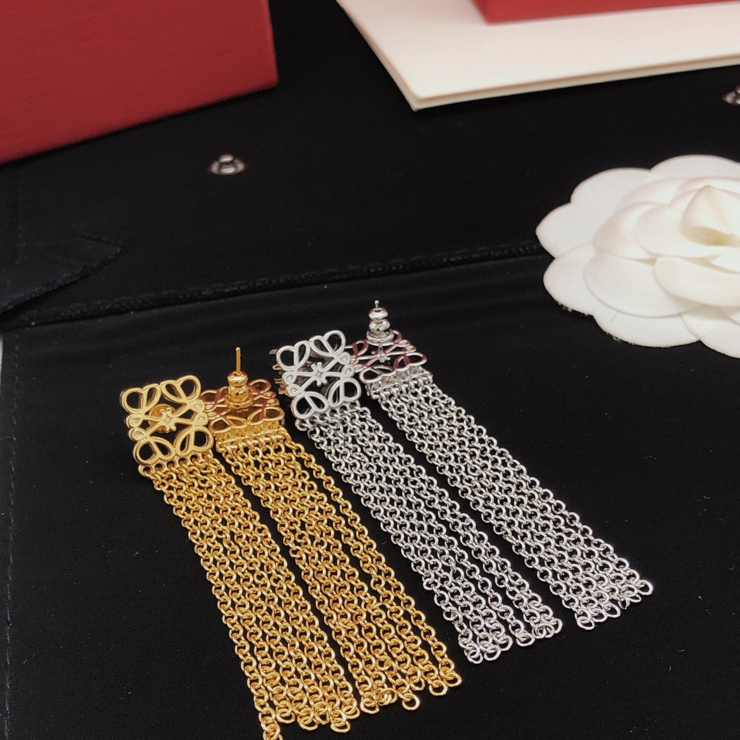 LWE013 Loewi Anagram tassels drop earrings - ccjewelryacc