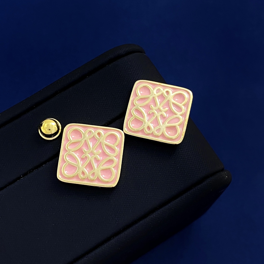 LWE022 Loewi Anagram logo stud earring - ccjewelryacc
