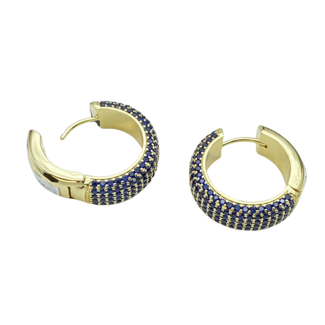 LWE030 Loewi blue crystal hook earring - ccjewelryacc