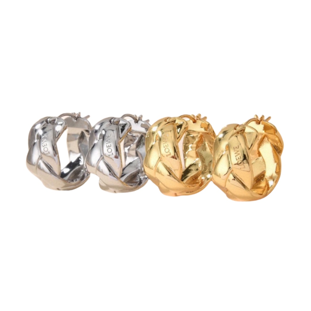 LWE044 Loewi Anagram cross earring in metal - ccjewelryacc