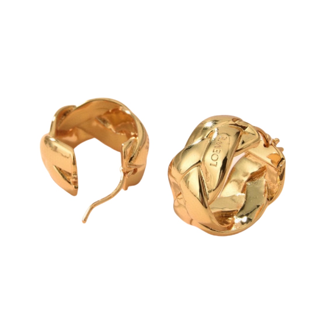 LWE044 Loewi Anagram cross earring in metal - ccjewelryacc