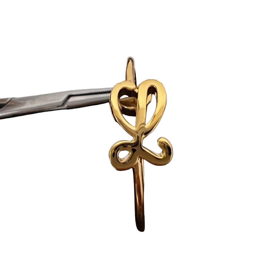 LWE010 Loewi Anagram LOGO L hoop earring in metal - ccjewelryacc