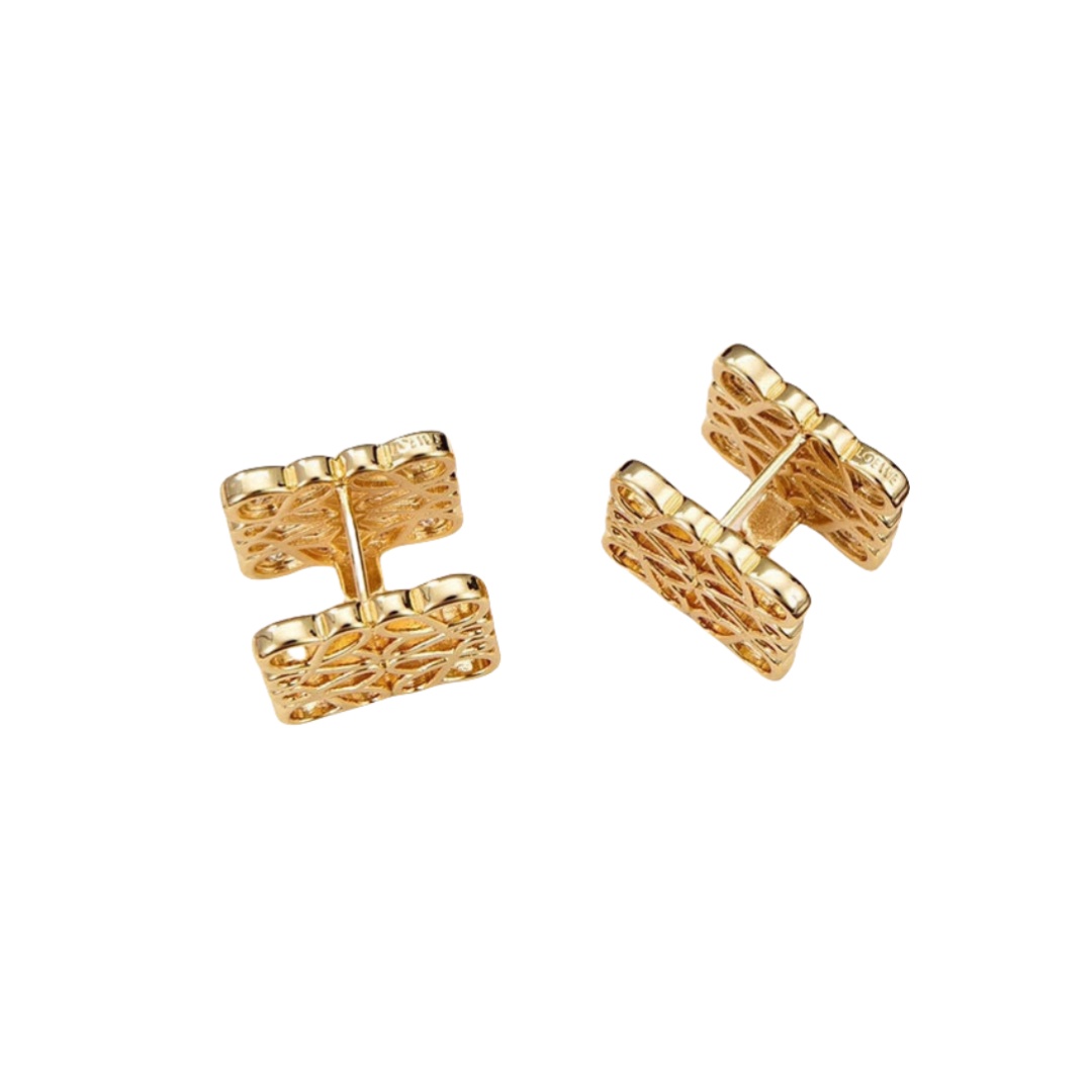 LWE015 Loewi Anagram earring clip in metal and crystal - ccjewelryacc