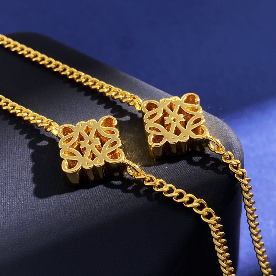 LWN009 Loewi 5 motif Pave Anagram Choker necklace in metal - ccjewelryacc