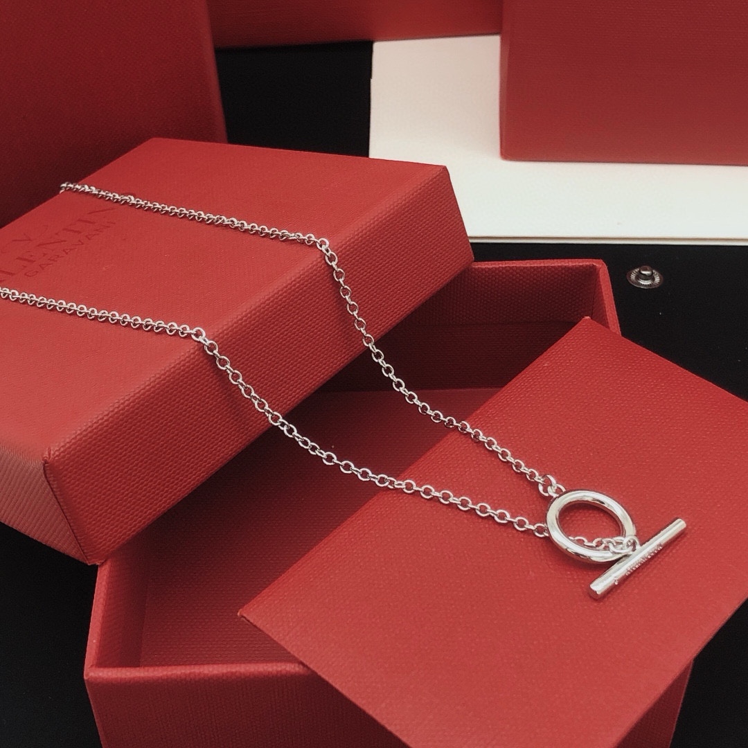 LWN015 Loewi Pave Anagram tassels necklace - ccjewelryacc