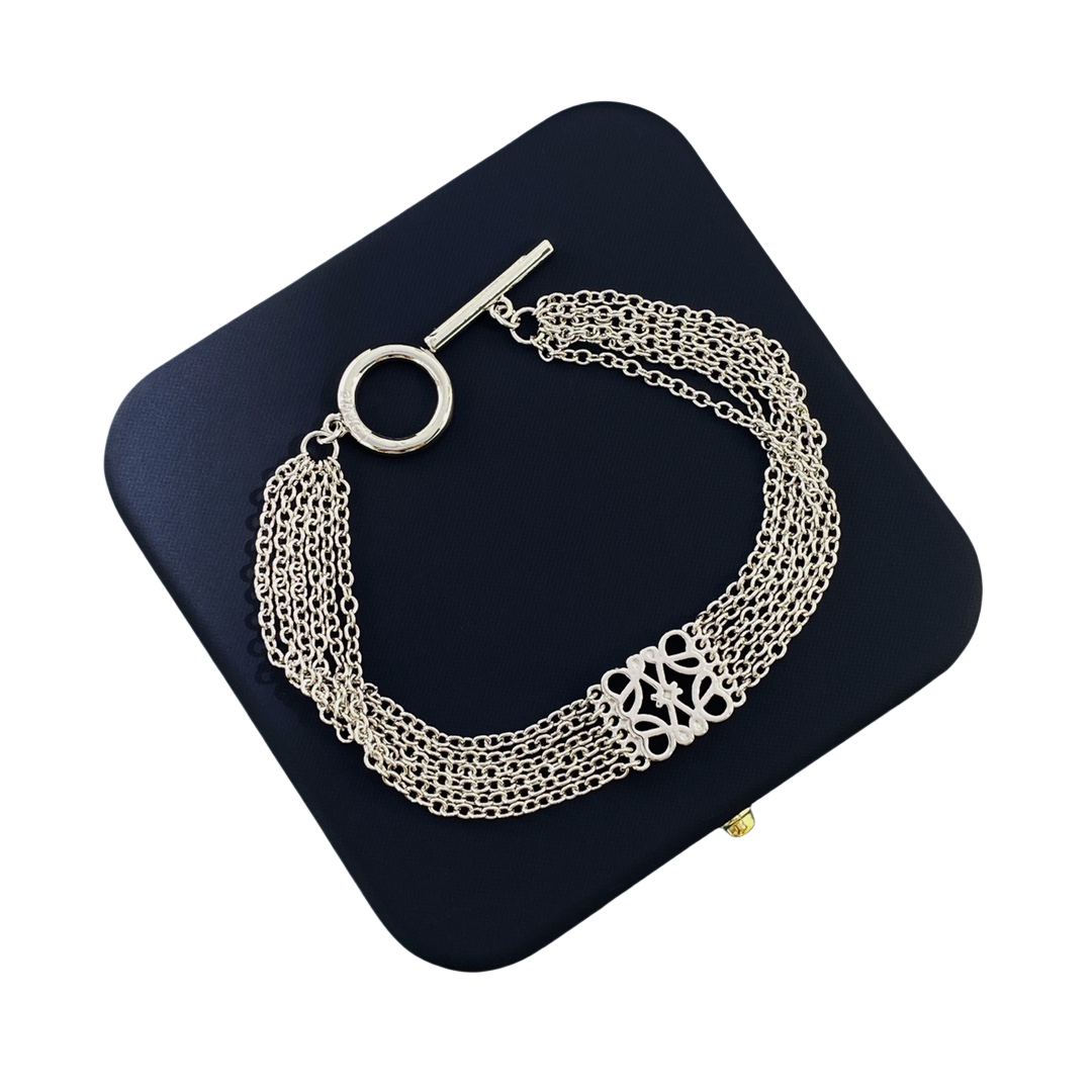 LWS012 Pave Anagram bracelet link-chain in Metal - ccfashionjewelry