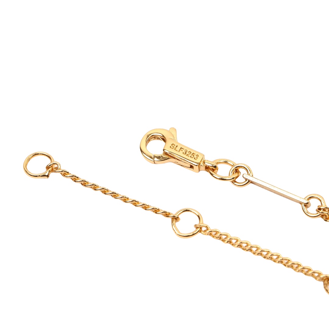 CLN004 Arc de Triomphe Double Necklace in Brass with Gold Finish - ccjewelryacc