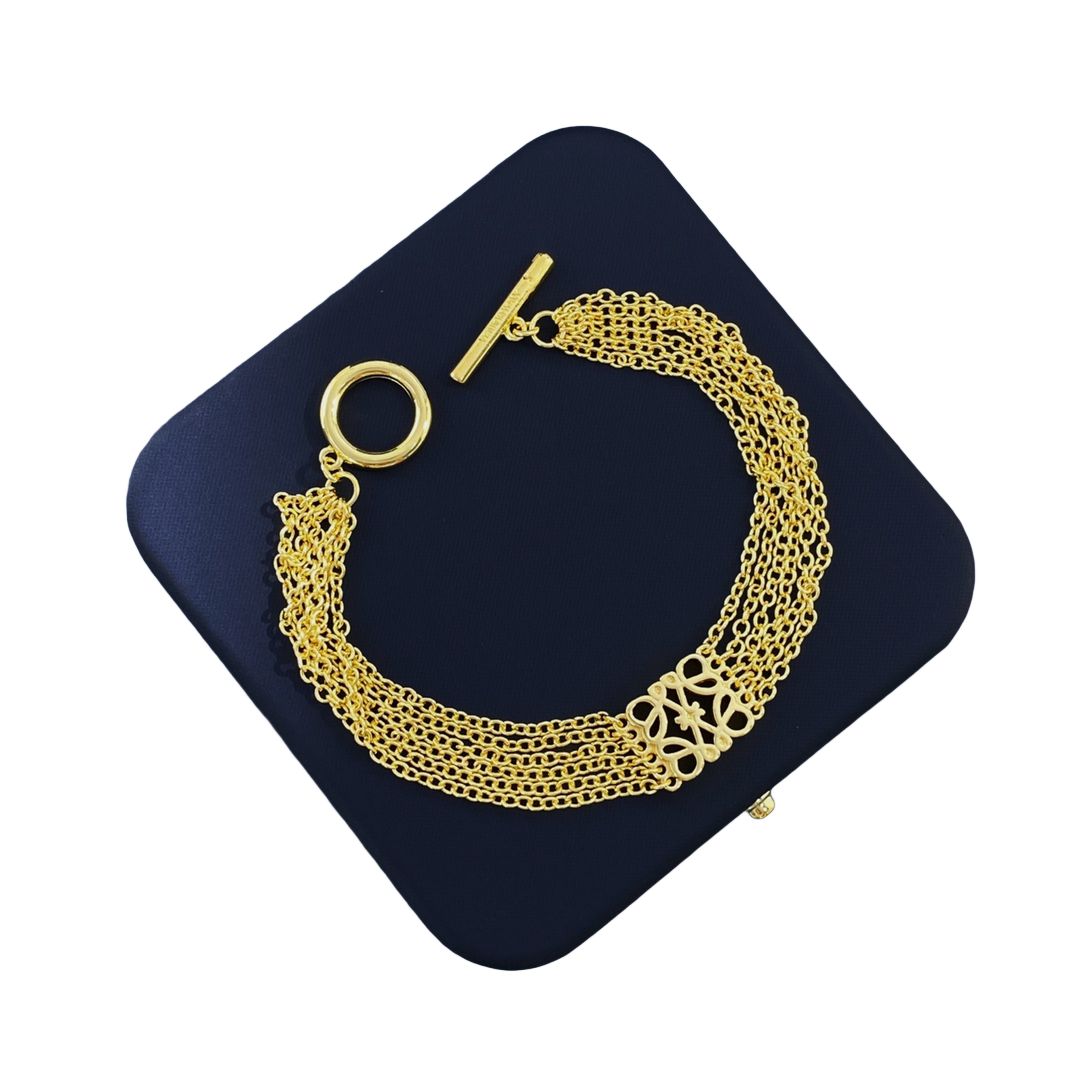 LWS012 Pave Anagram bracelet link-chain in Metal - ccfashionjewelry