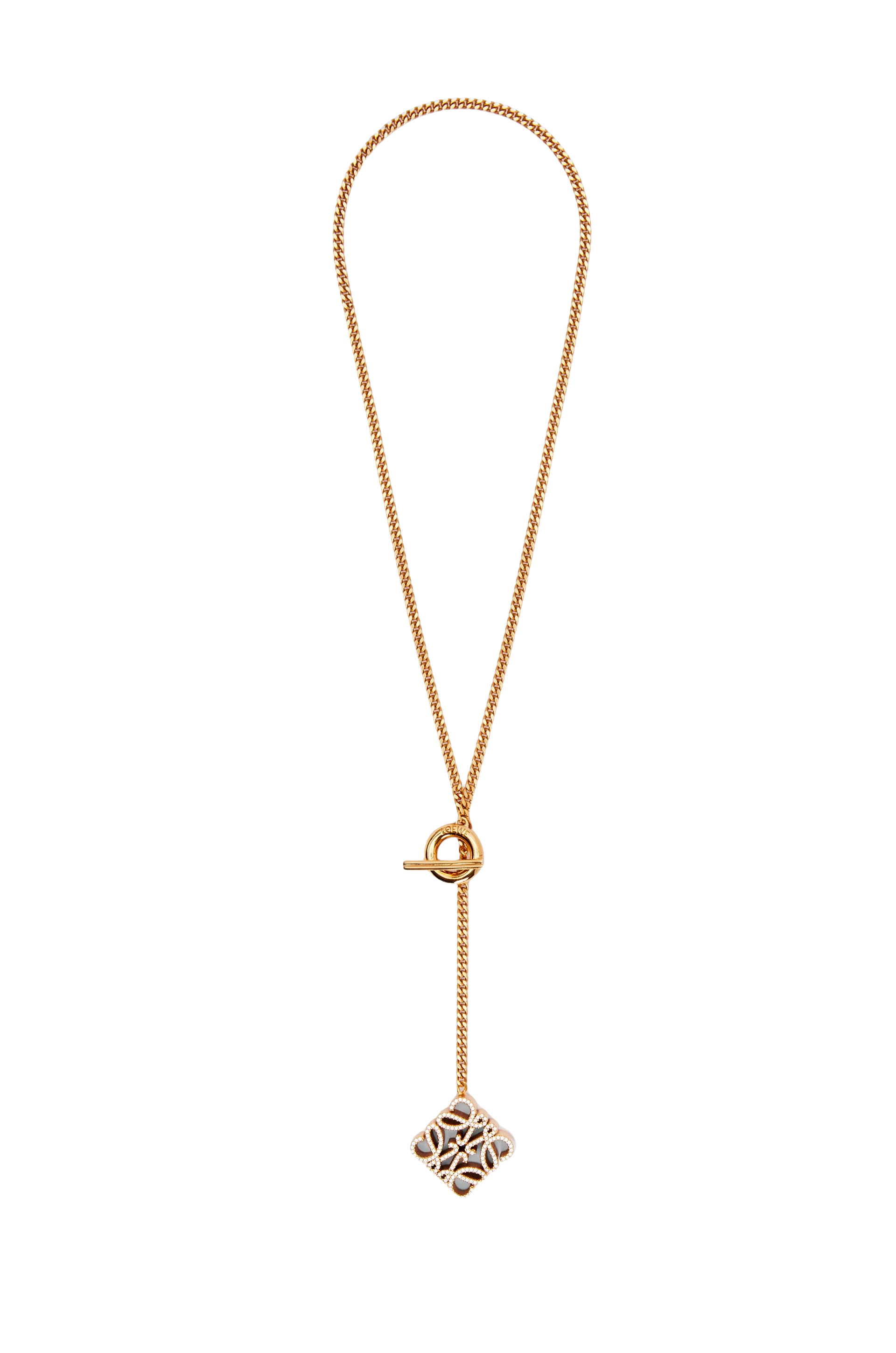 LWN001 Pave Anagram necklace in metal and crystal - ccjewelryacc
