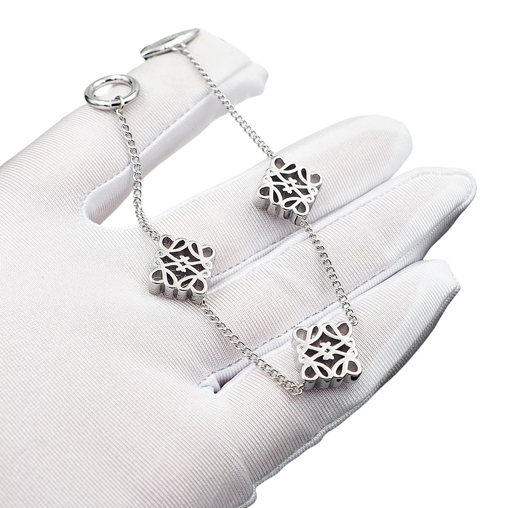 LWS005 Loewi three anagram charms chain-link bracelet - ccjewelryacc