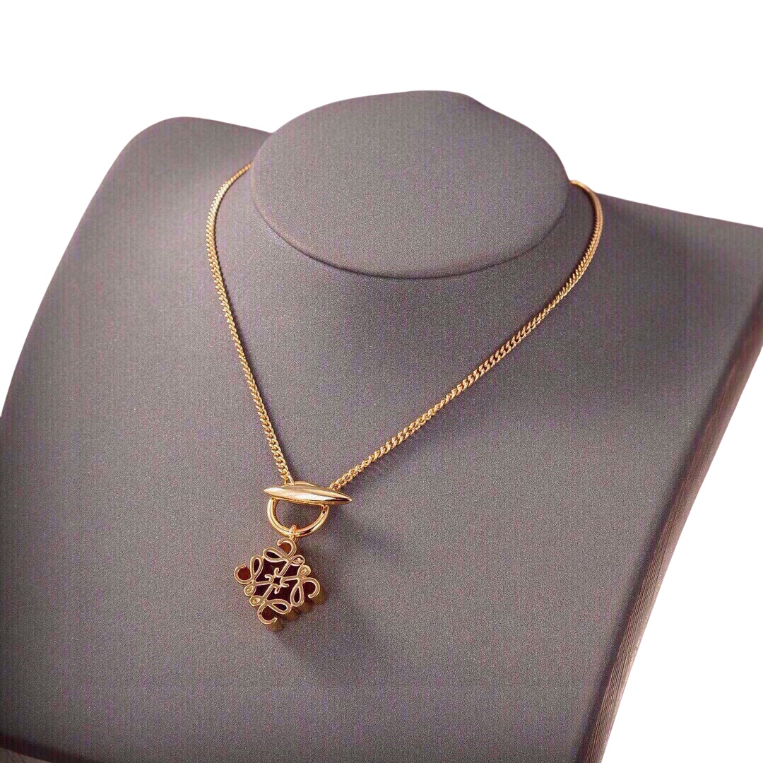 LWN003 Loewi Pave Anagram necklace in metal - ccjewelryacc