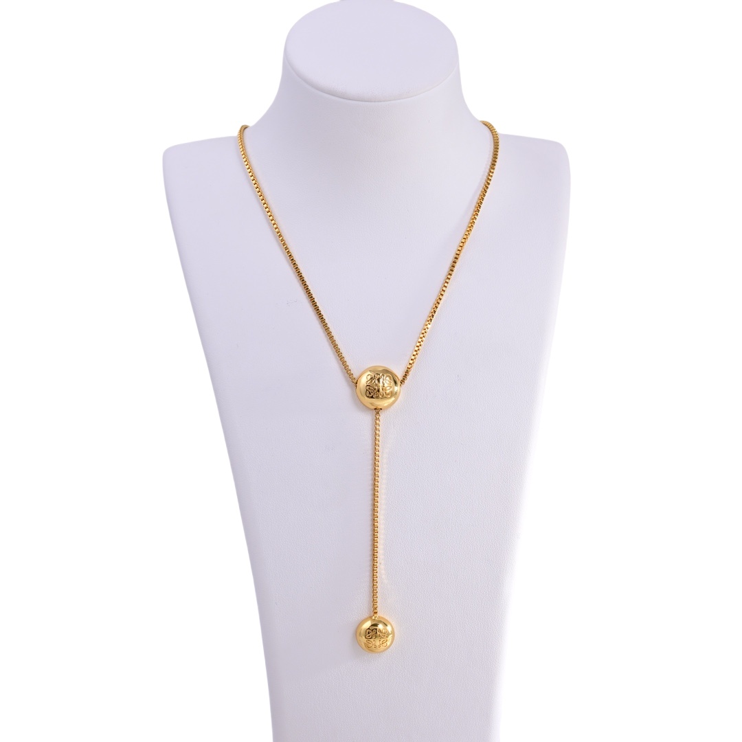 LWN011 Anagram Pebble necklace in metal - ccjewelryacc