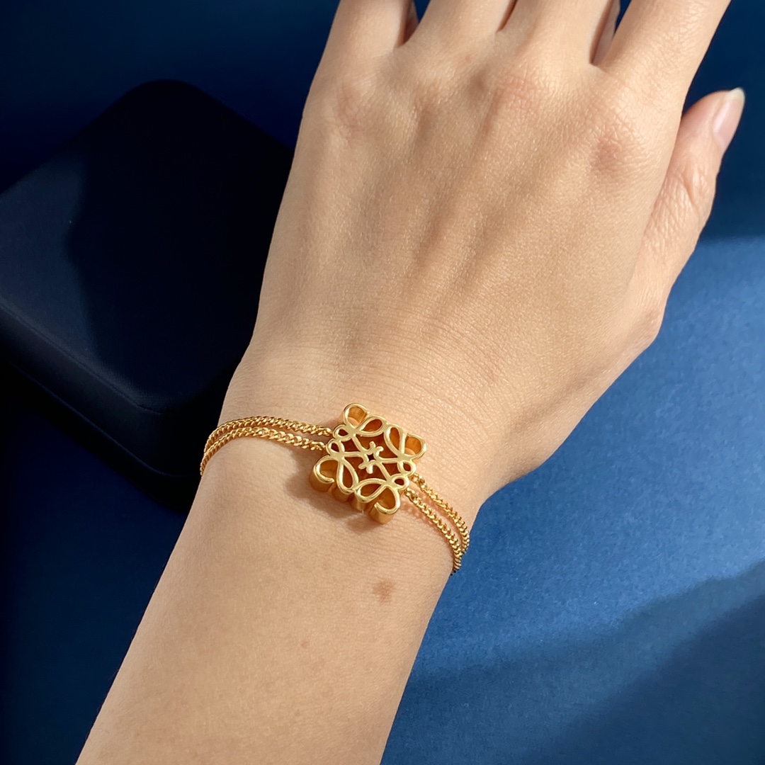 LWS003 Loewi  anagram chain-link bracelet - ccjewelryacc
