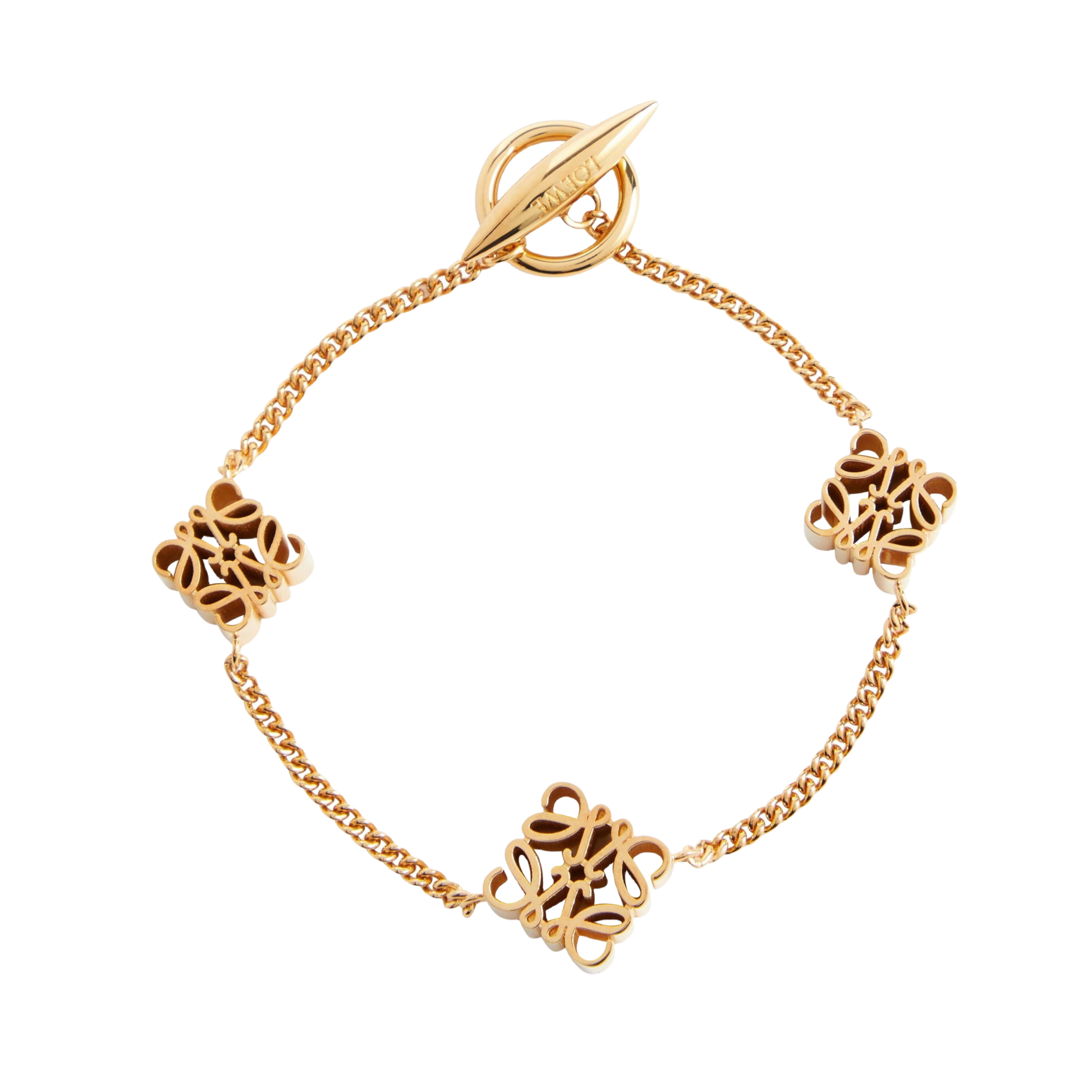 LWS005 Loewi three anagram charms chain-link bracelet - ccjewelryacc
