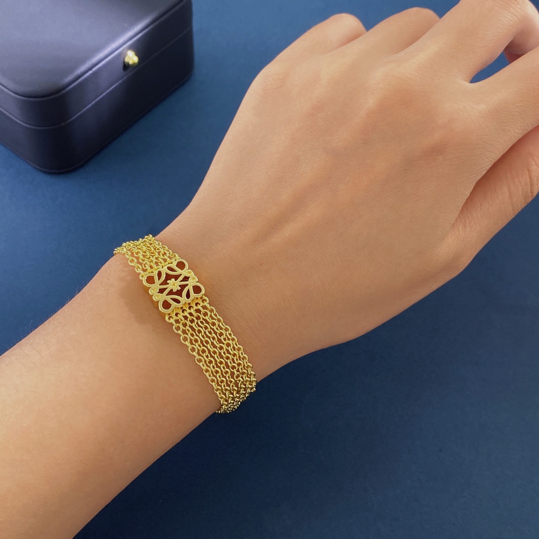 LWS012 Pave Anagram bracelet link-chain in Metal - ccjewelryacc