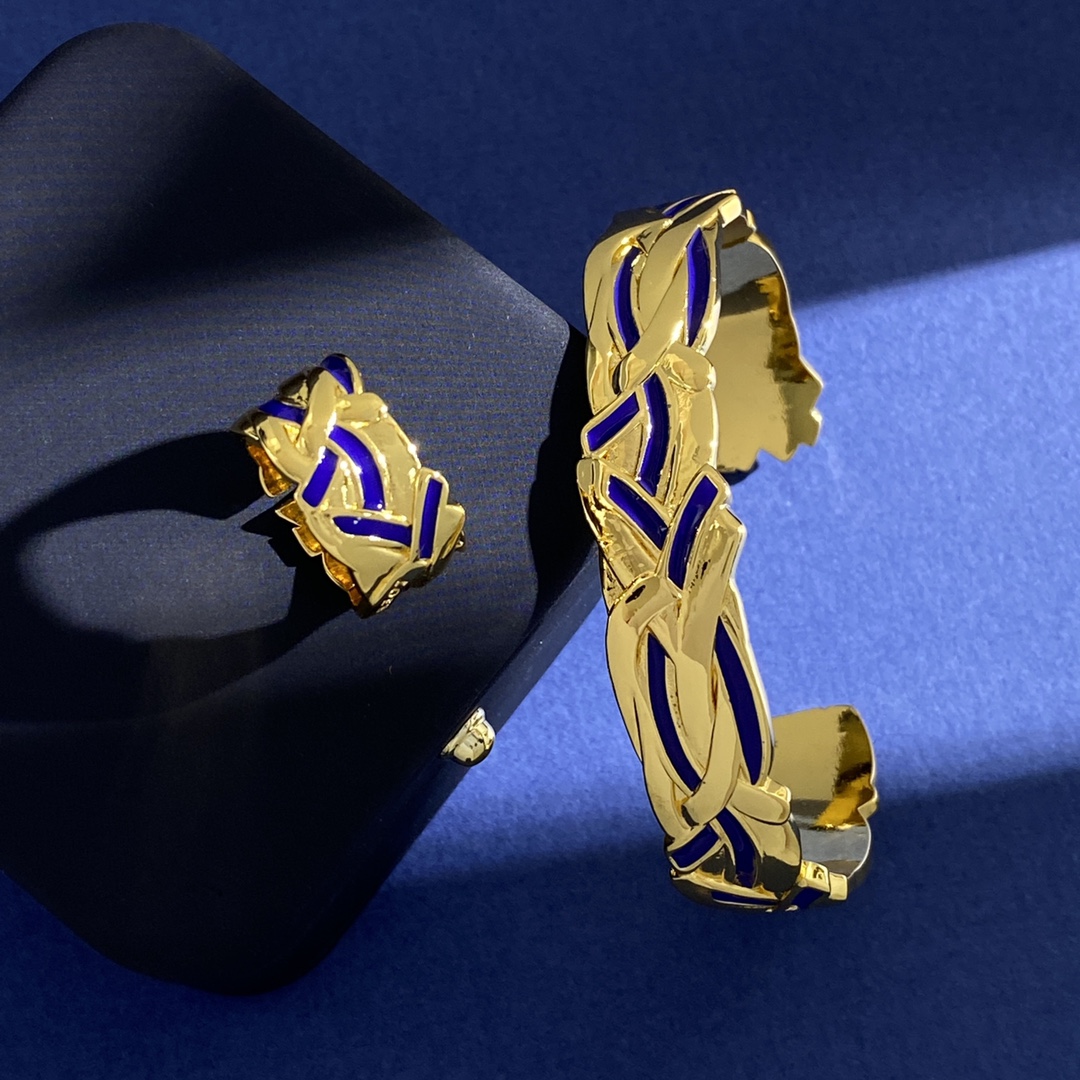 LWS010 Loewi metal bracelet cuff  and ring - ccjewelryacc