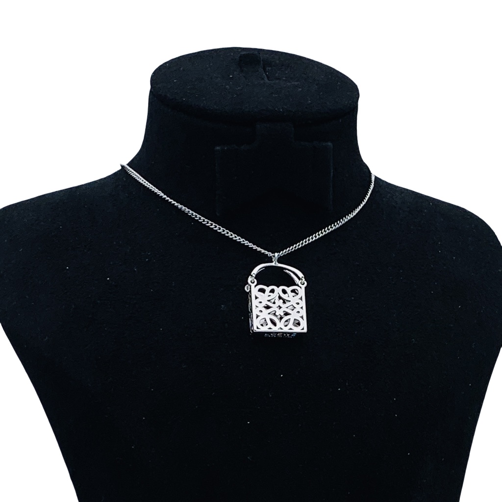 LWN006 Loewi Anagram Pendant necklace in metal - ccjewelryacc