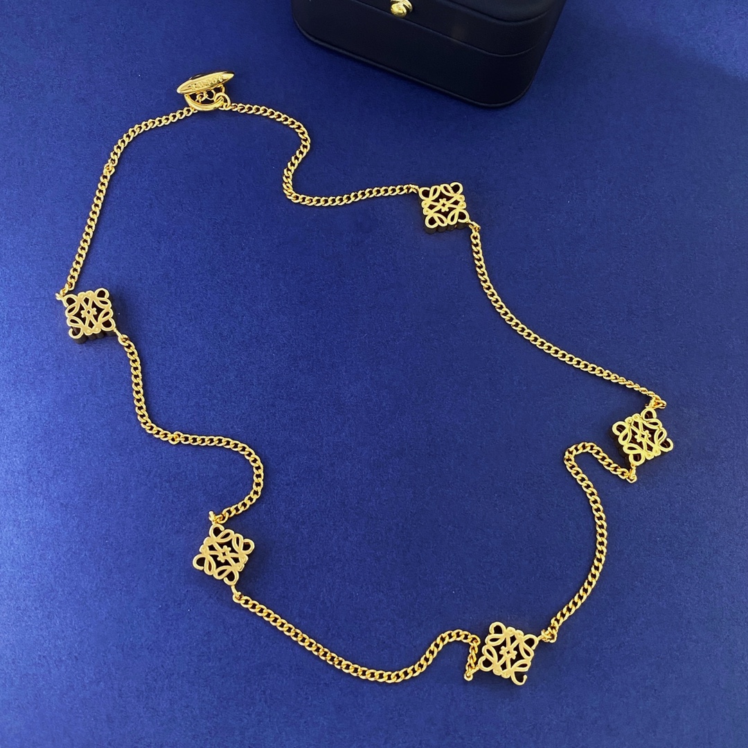 LWN009 Loewi 5 motif Pave Anagram Choker necklace in metal - ccjewelryacc