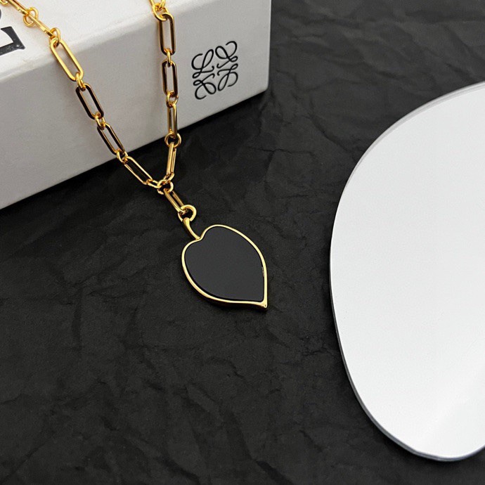 LWN012 Loewi Black mother of pearl pendant necklace - ccjewelryacc