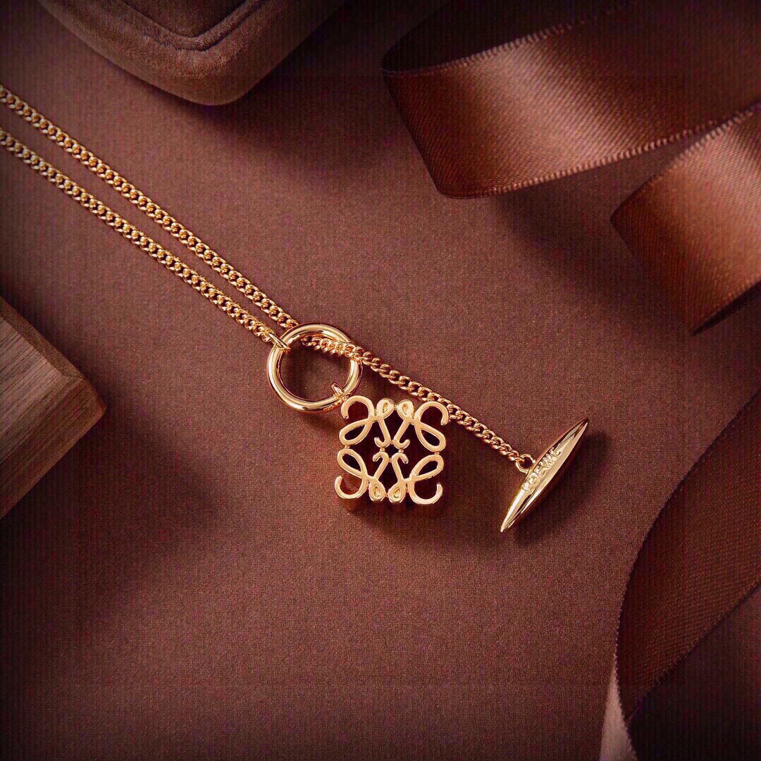 LWN003 Loewi Pave Anagram necklace in metal - ccjewelryacc