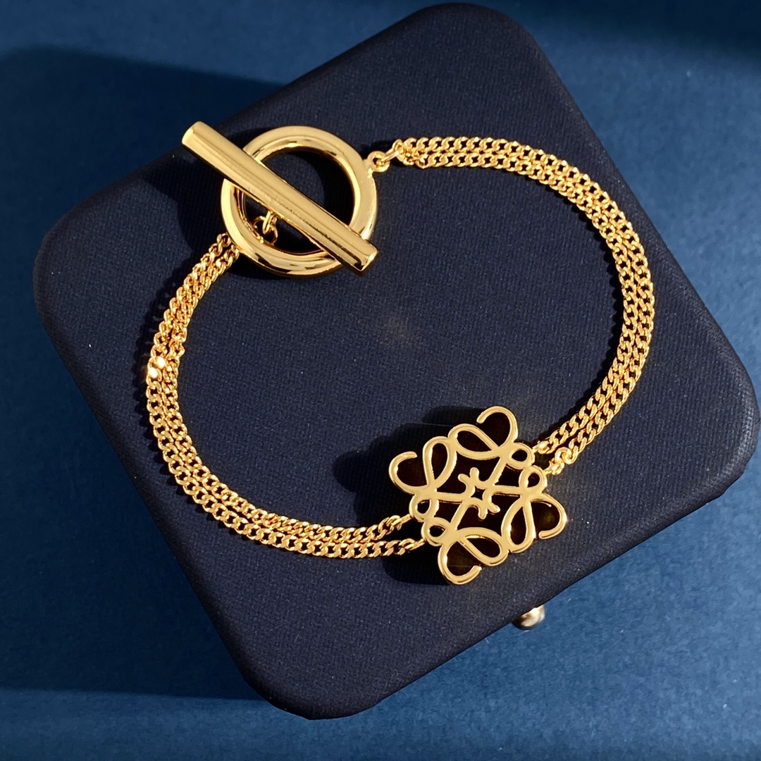 LWS003 Loewi  anagram chain-link bracelet - ccjewelryacc