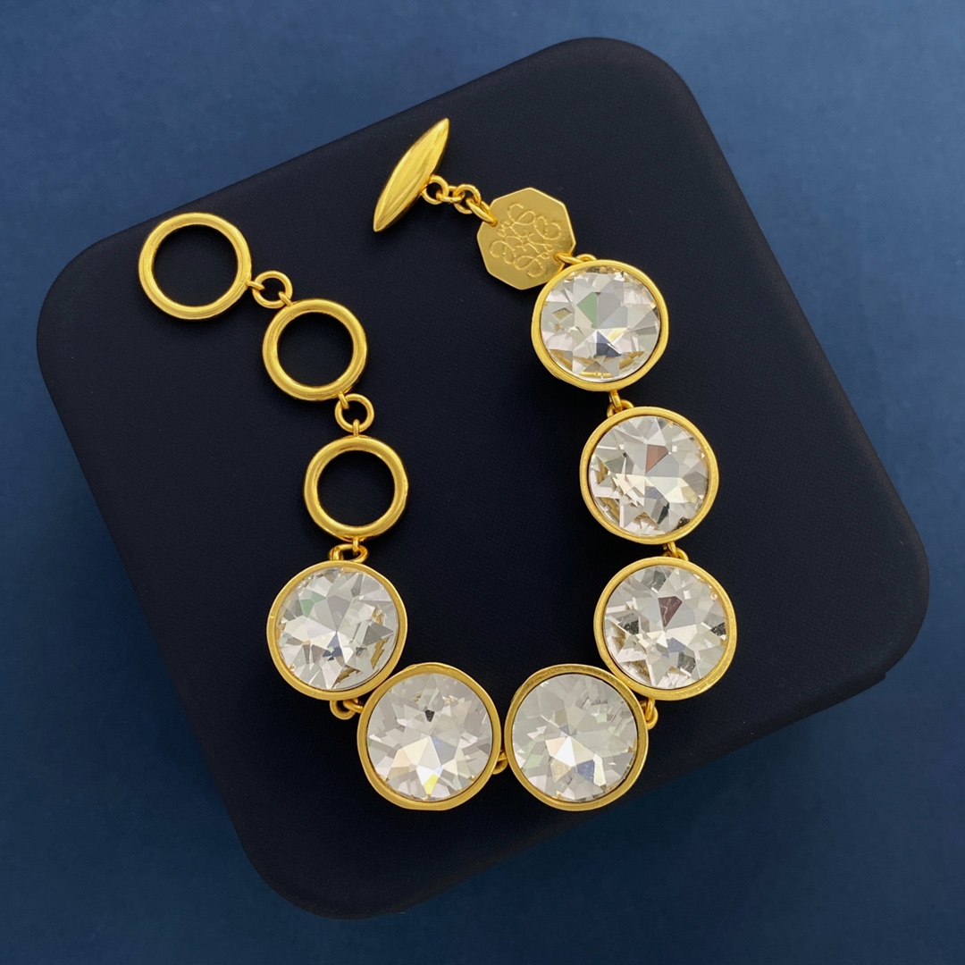 LWS007 Loewi crystal metal bracelet Gold color metal zircon - ccjewelryacc