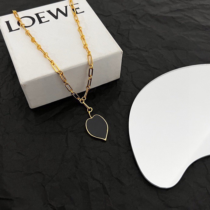 LWN012 Loewi Black mother of pearl pendant necklace - ccjewelryacc
