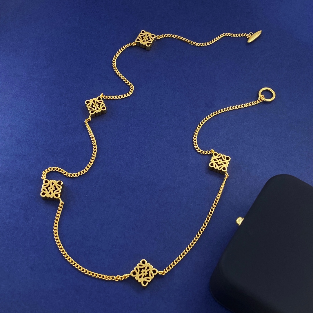 LWN009 Loewi 5 motif Pave Anagram Choker necklace in metal - ccjewelryacc