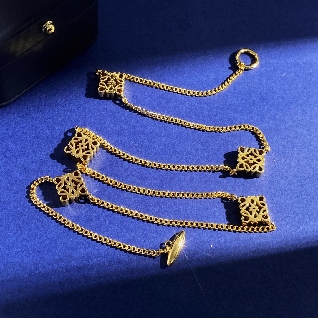 LWN009 Loewi 5 motif Pave Anagram Choker necklace in metal - ccjewelryacc