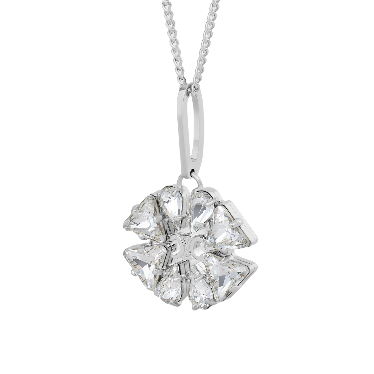 CLN013 Triomphe Daisy NecklaceWhite gold finish - ccjewelryacc