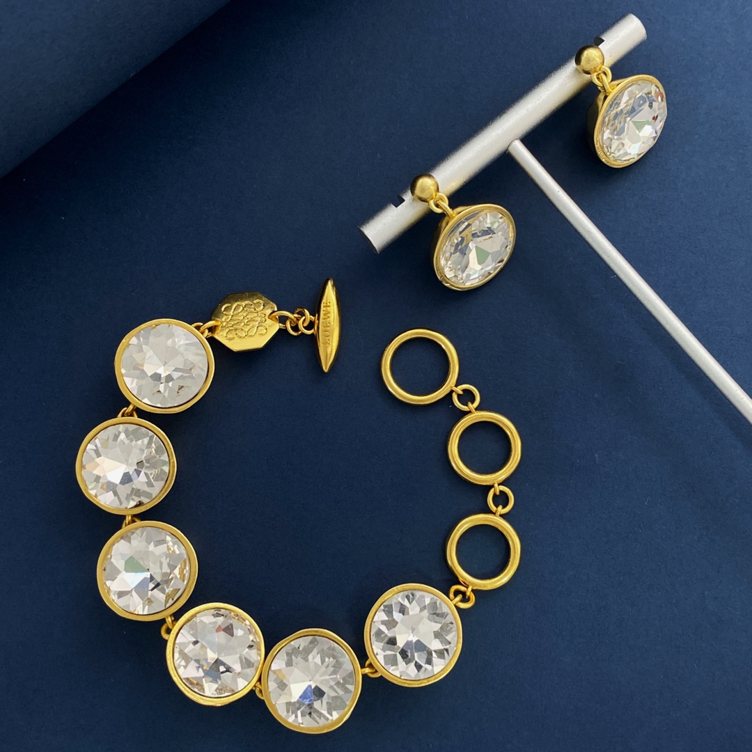 LWS007 Loewi crystal metal bracelet Gold color metal zircon - ccjewelryacc