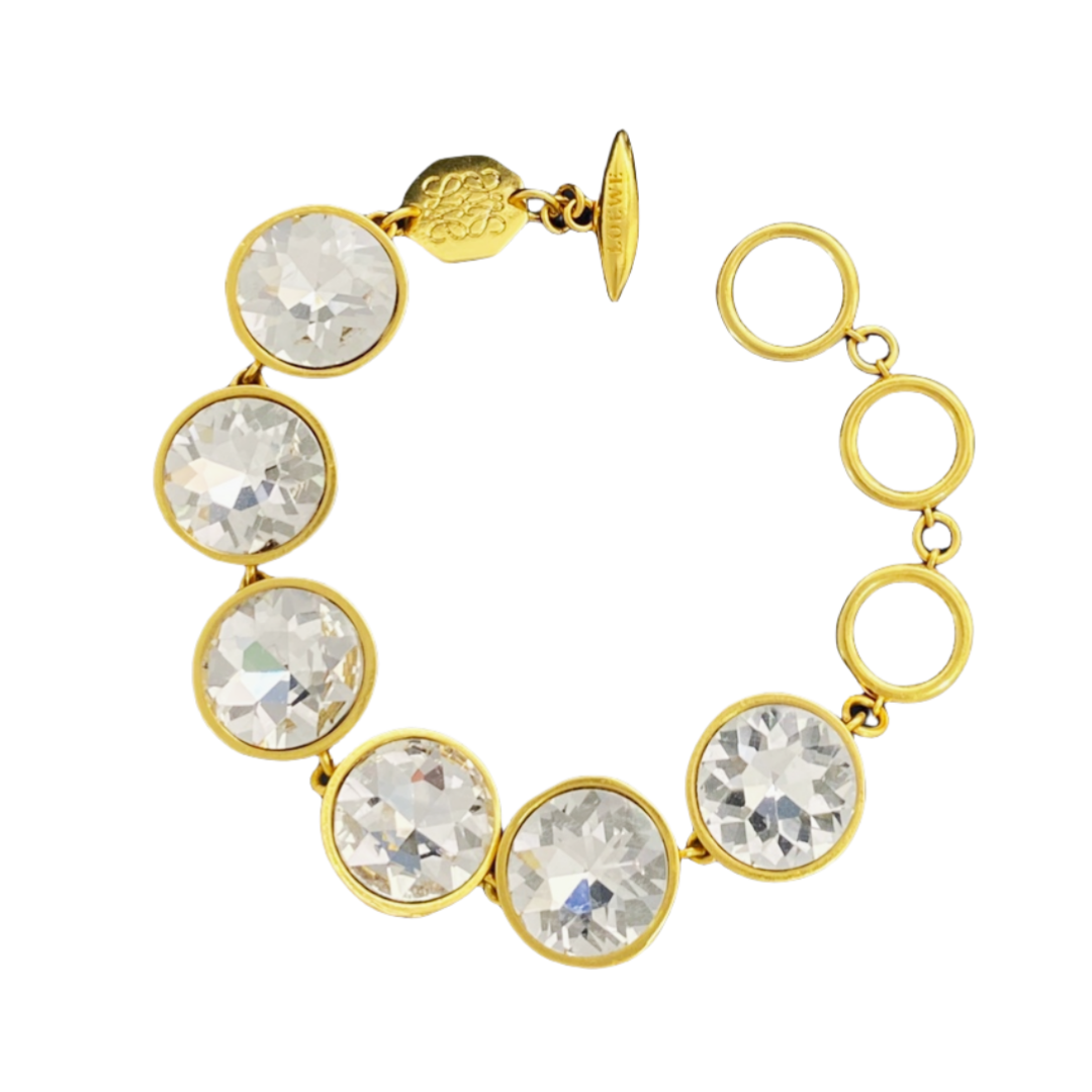 LWS007 Loewi crystal metal bracelet Gold color metal zircon - ccjewelryacc