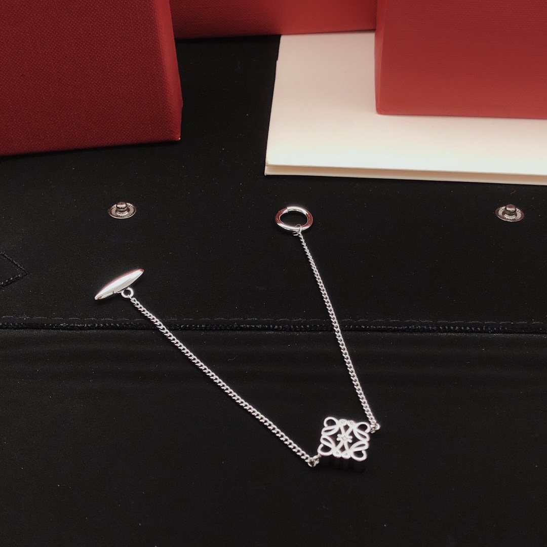 LWS004 Loewi single anagram chain-link bracelet - ccjewelryacc