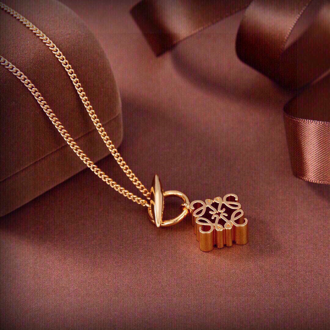 LWN003 Loewi Pave Anagram necklace in metal - ccjewelryacc