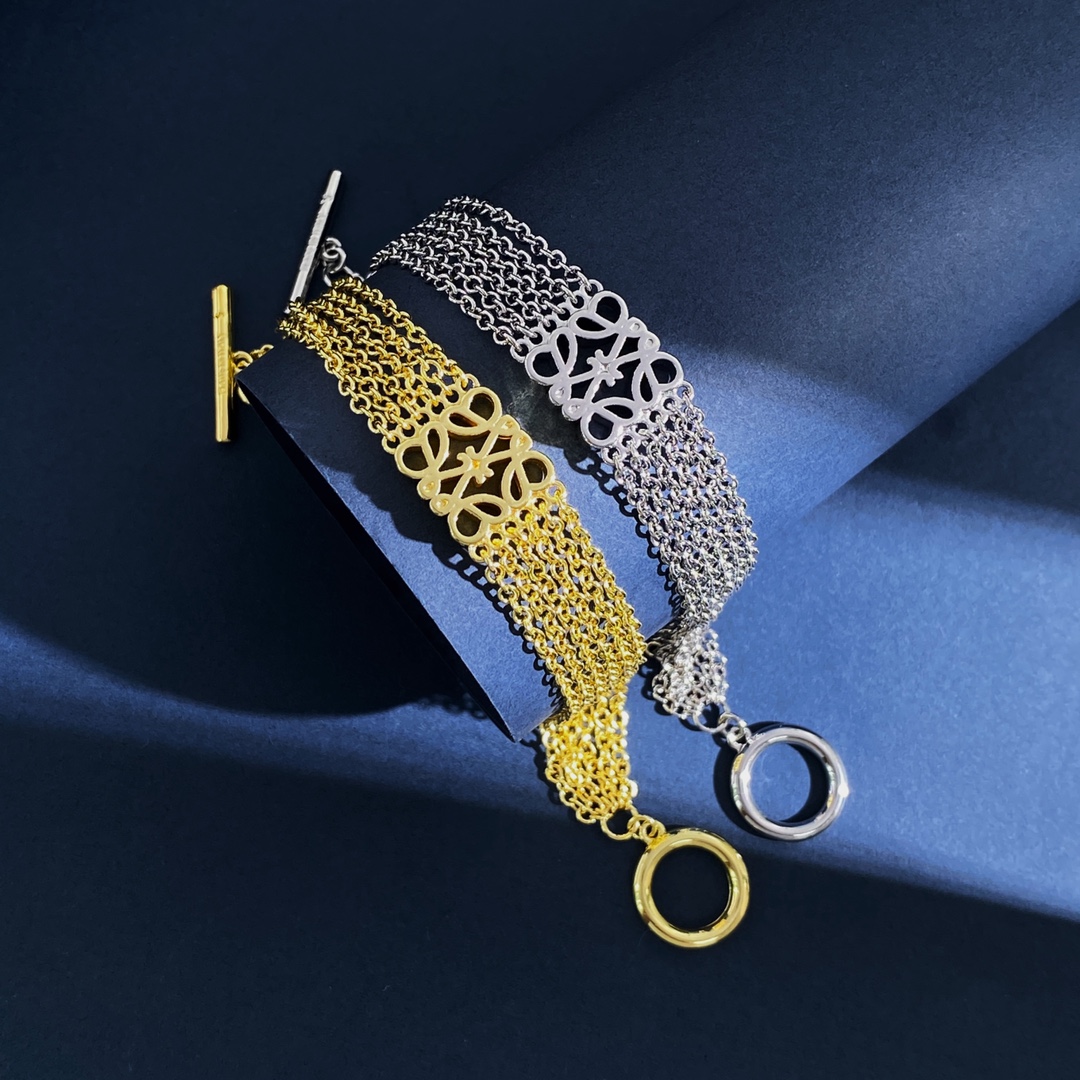 LWS012 Pave Anagram bracelet link-chain in Metal - ccjewelryacc