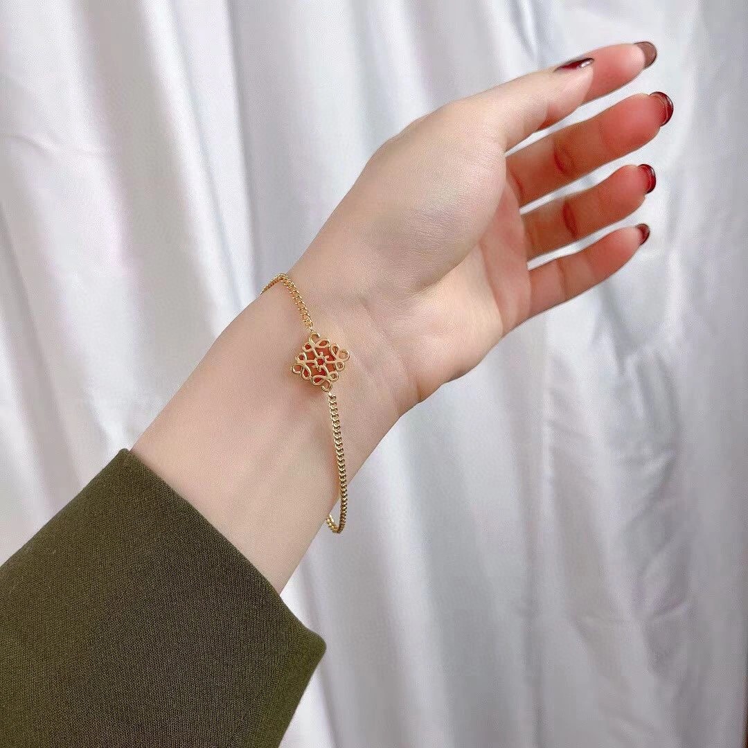 LWS004 Loewi single anagram chain-link bracelet - ccjewelryacc