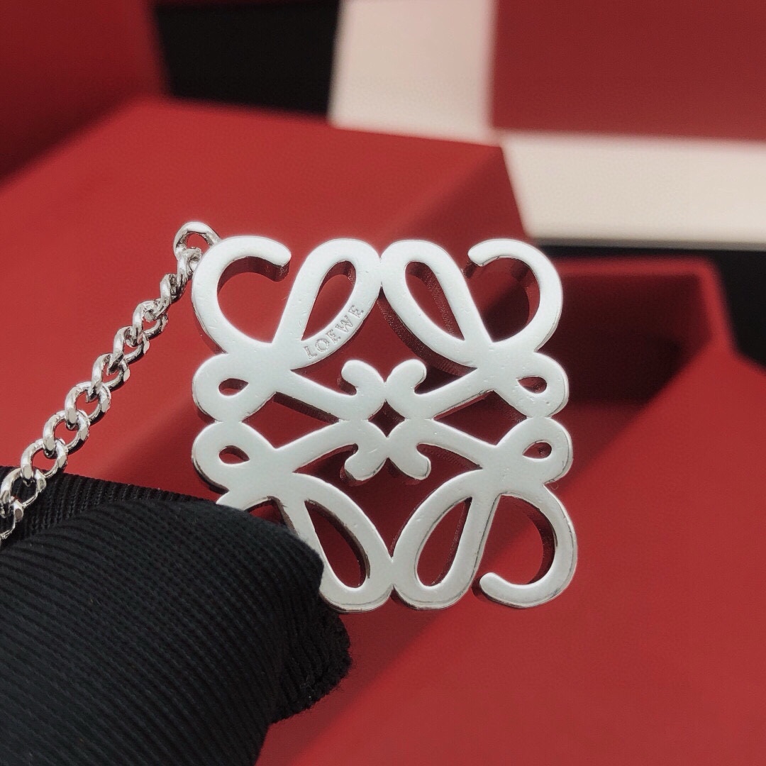 LWN002 Loewi Pave Anagram necklace in metal - ccjewelryacc