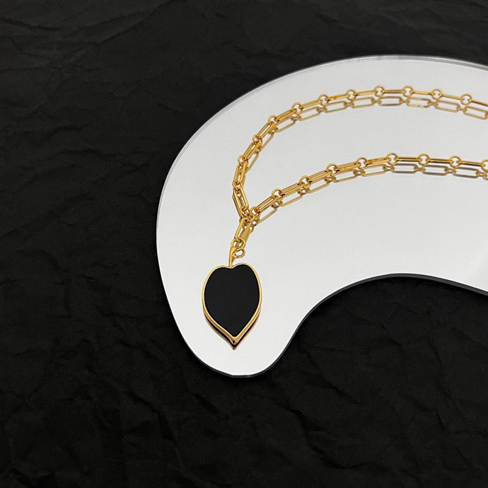 LWN012 Loewi Black mother of pearl pendant necklace - ccjewelryacc