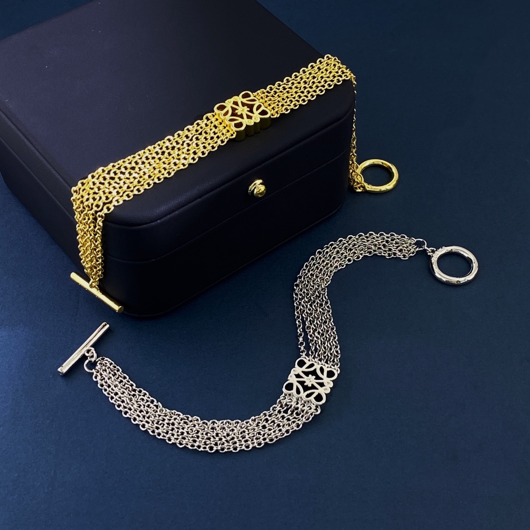 LWS012 Pave Anagram bracelet link-chain in Metal - ccjewelryacc