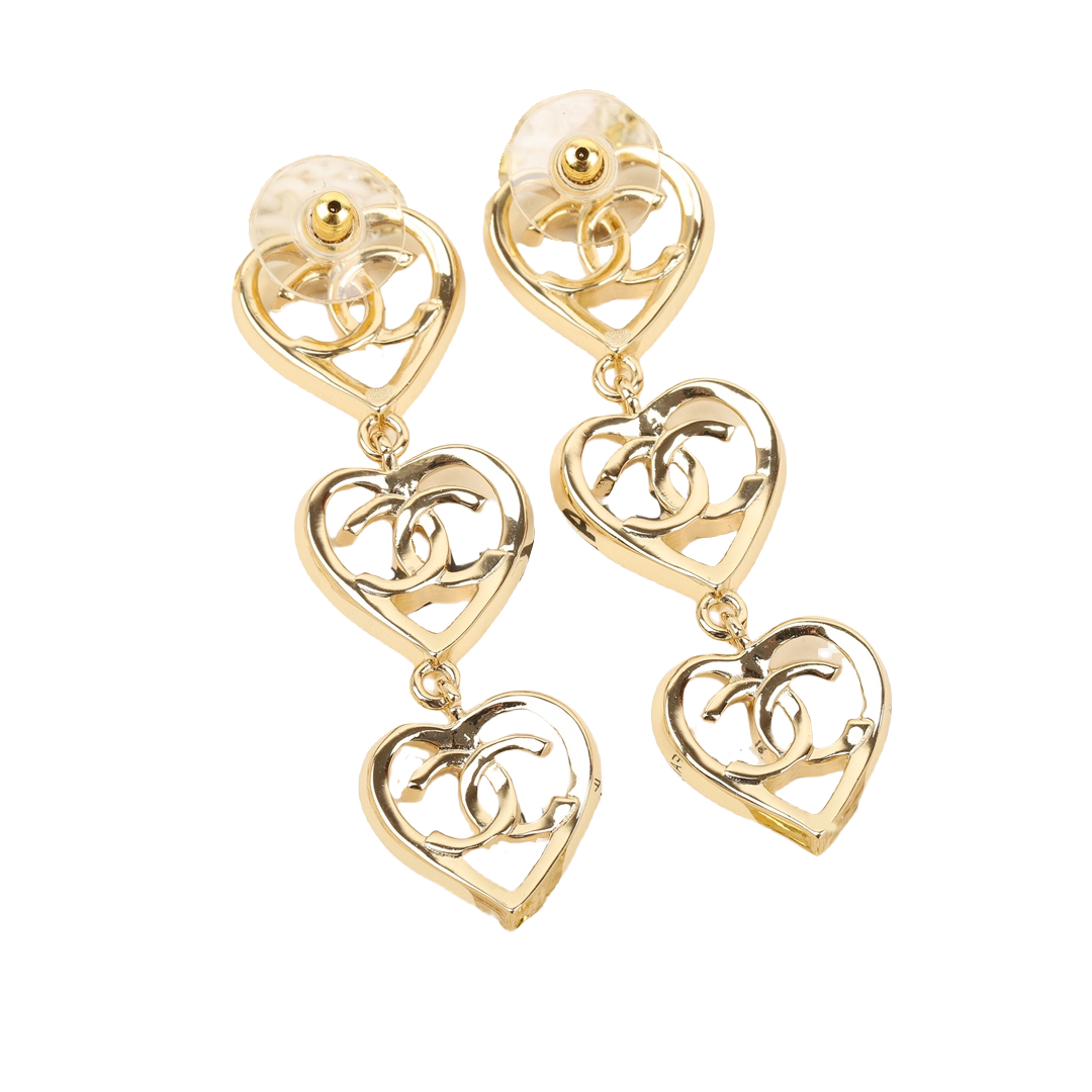 CCE079 Heart Shape with  CC logo earrings - ccjewelryacc