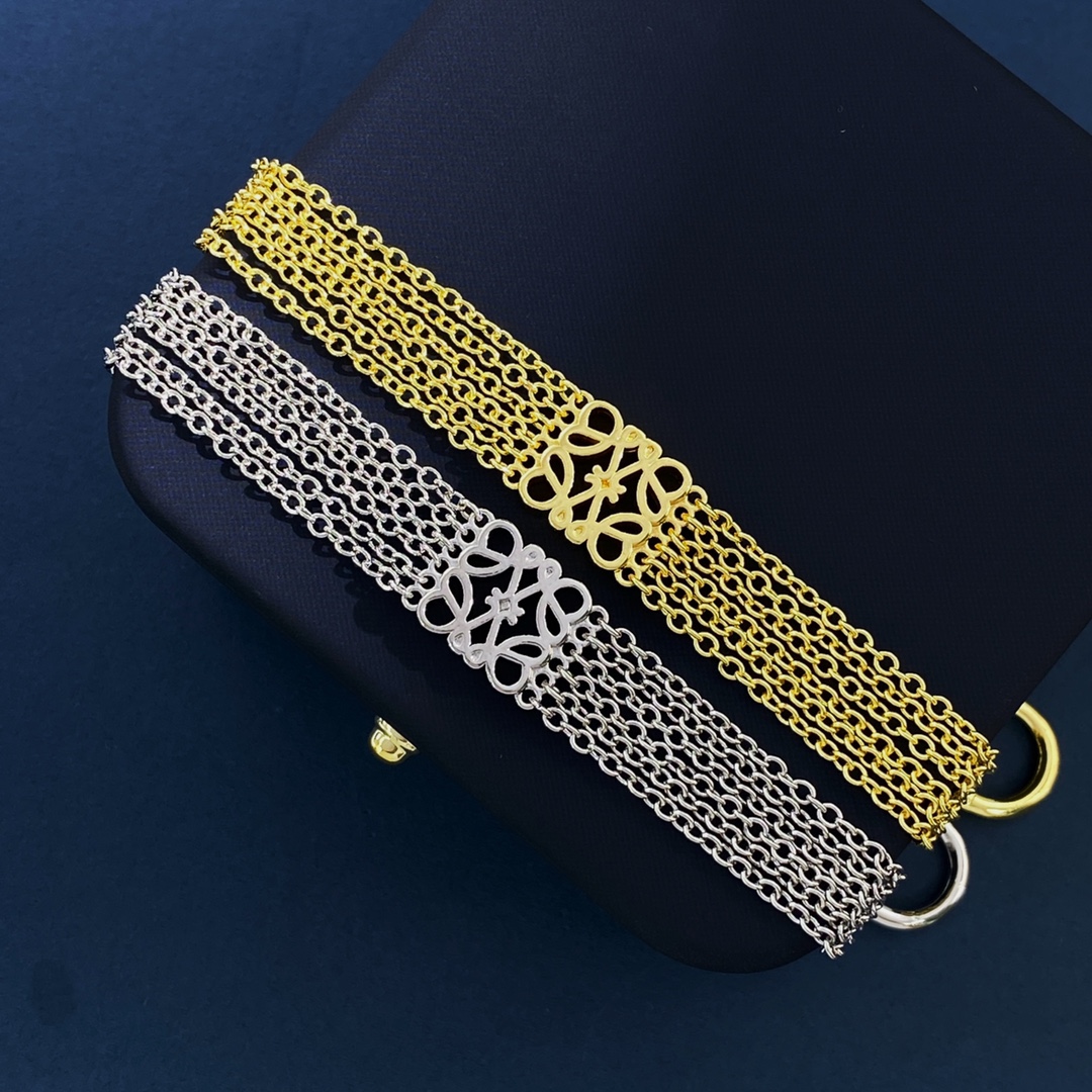 LWS012 Pave Anagram bracelet link-chain in Metal - ccjewelryacc